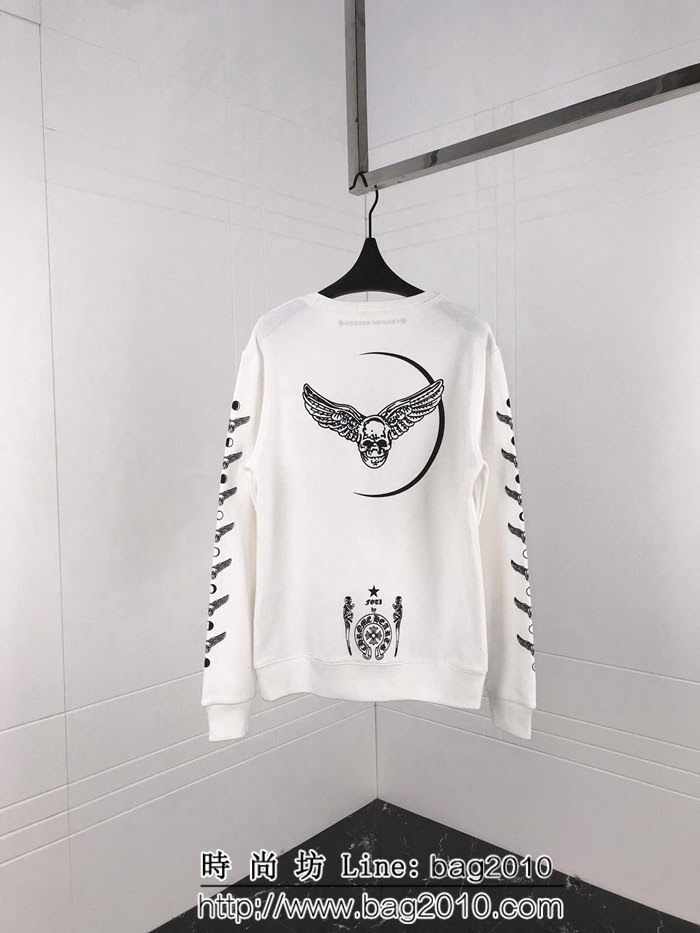 Chrome hearts 克羅心 18ss秋冬新款 梵文印花圖案 加絨加厚圓領套頭衛衣 情侶款 ydi1303